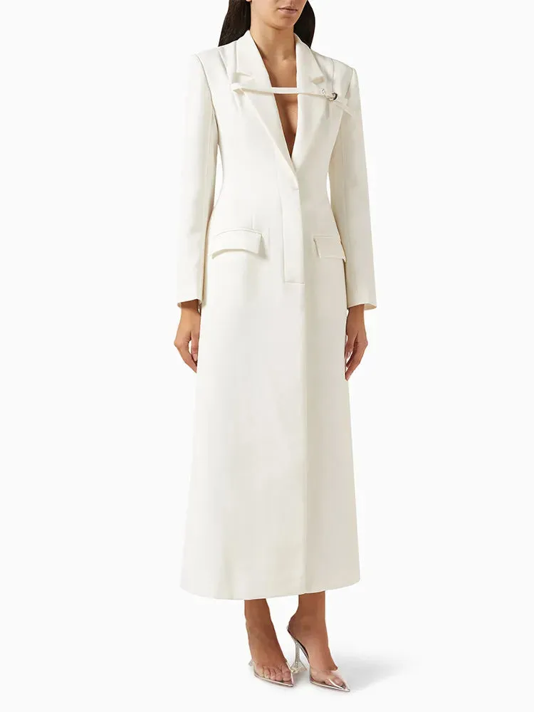 A&A Belted Collar Maxi Tunic Trench Coat