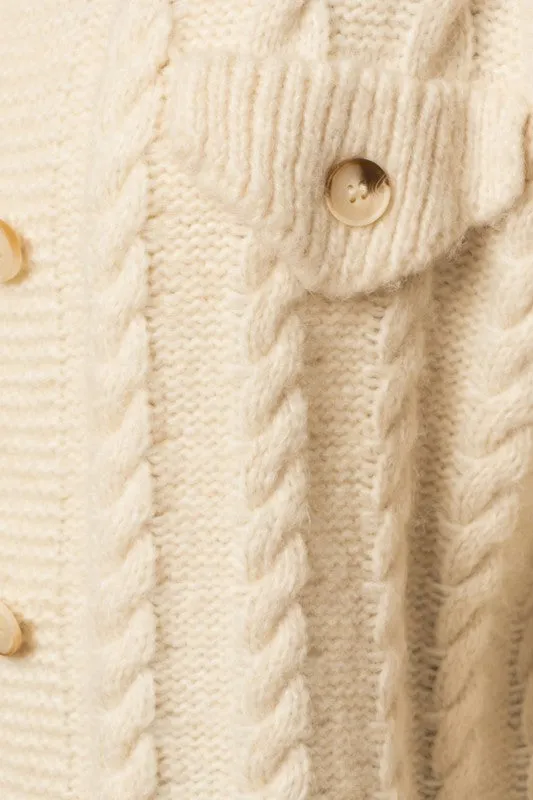 Abigail Cable Sweater Cardigan