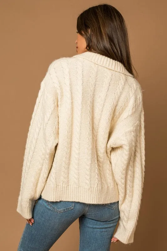 Abigail Cable Sweater Cardigan