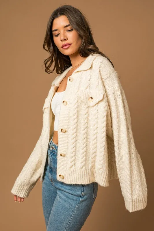 Abigail Cable Sweater Cardigan