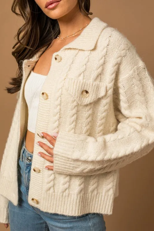 Abigail Cable Sweater Cardigan