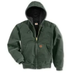 Active Quilted Flannel-Lined Jacket With Hood, Moss, XXL Tall