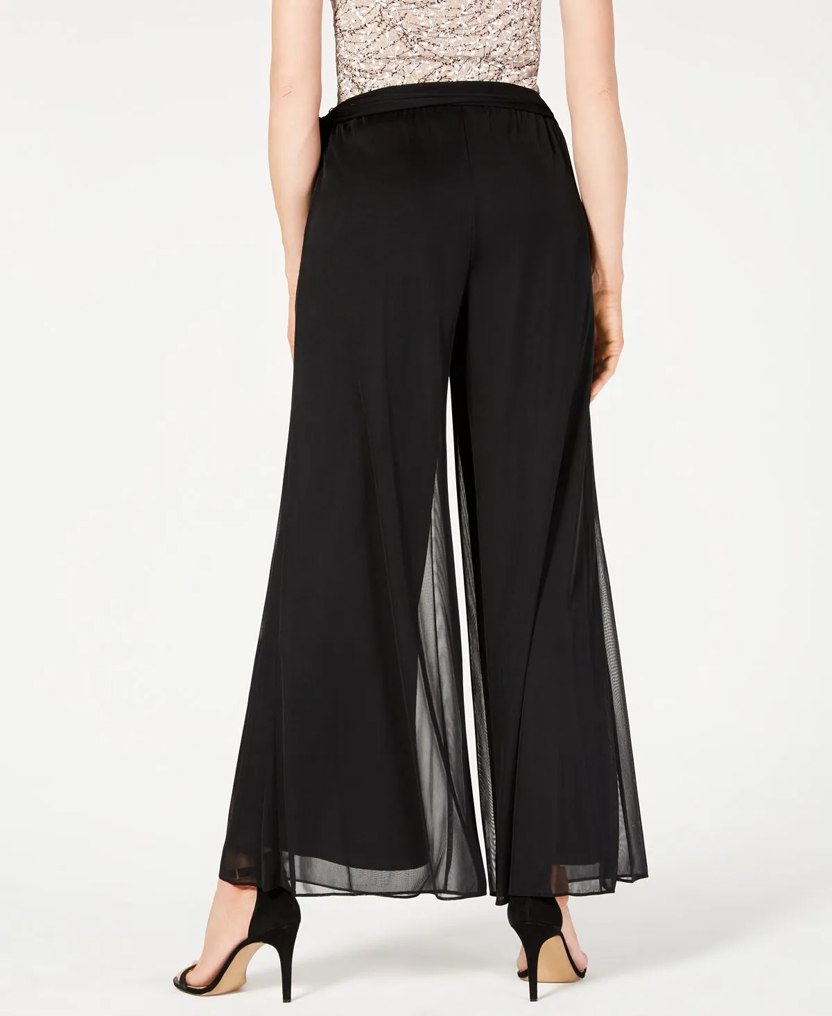 Alex Evenings Wide Leg Pants with Belt, Regular and Petite, Black