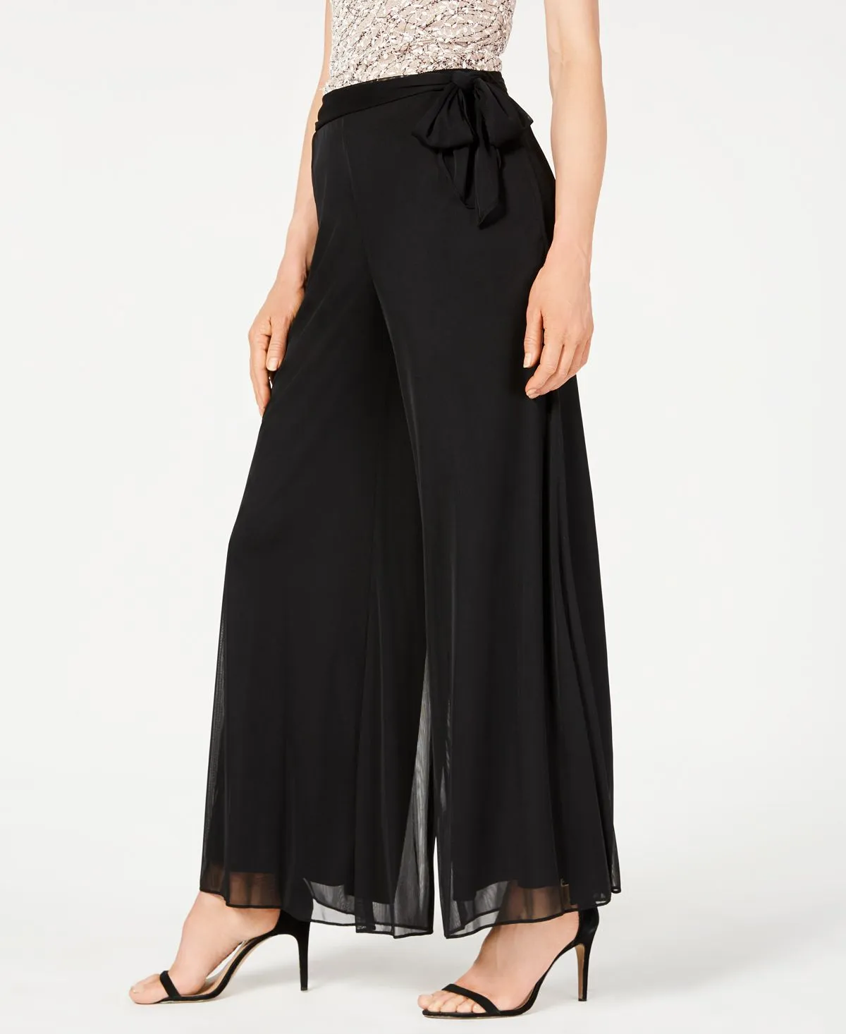 Alex Evenings Wide Leg Pants with Belt, Regular and Petite, Black