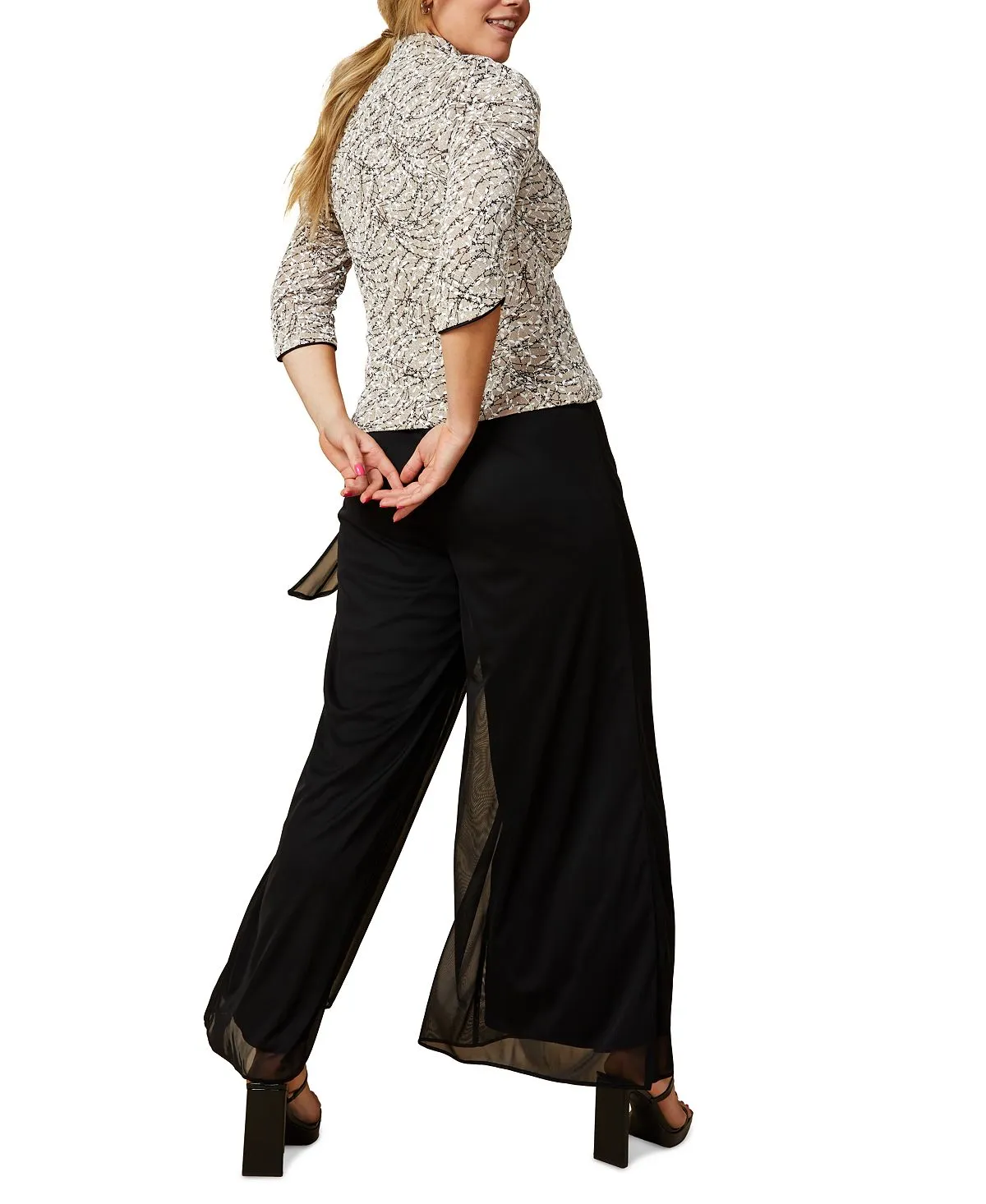 Alex Evenings Wide Leg Pants with Belt, Regular and Petite, Black