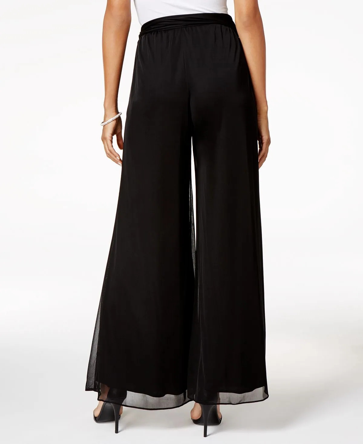 Alex Evenings Wide Leg Pants with Belt, Regular and Petite, Black