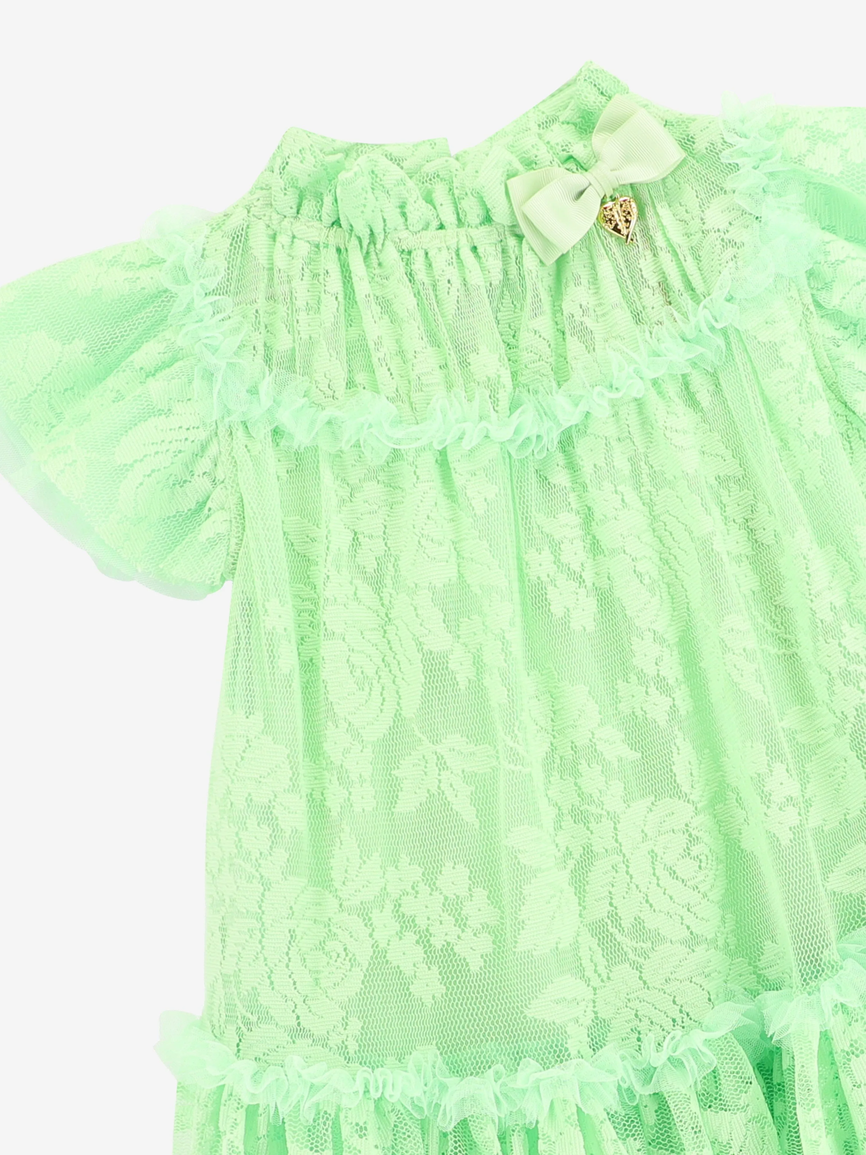 Angels Face Girls Vida Lace Dress in Green