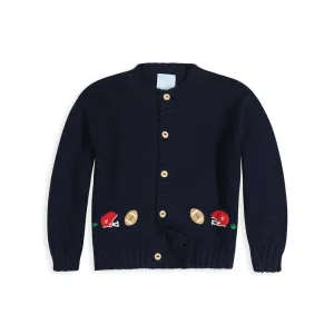 Applique Football Cardigan -- Navy