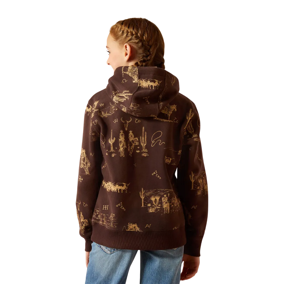 Ariat Kid's Ranch Scene Ranchin Print Hoodie