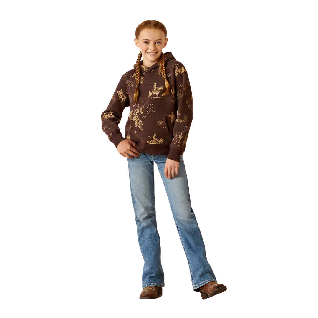 Ariat Kid's Ranch Scene Ranchin Print Hoodie