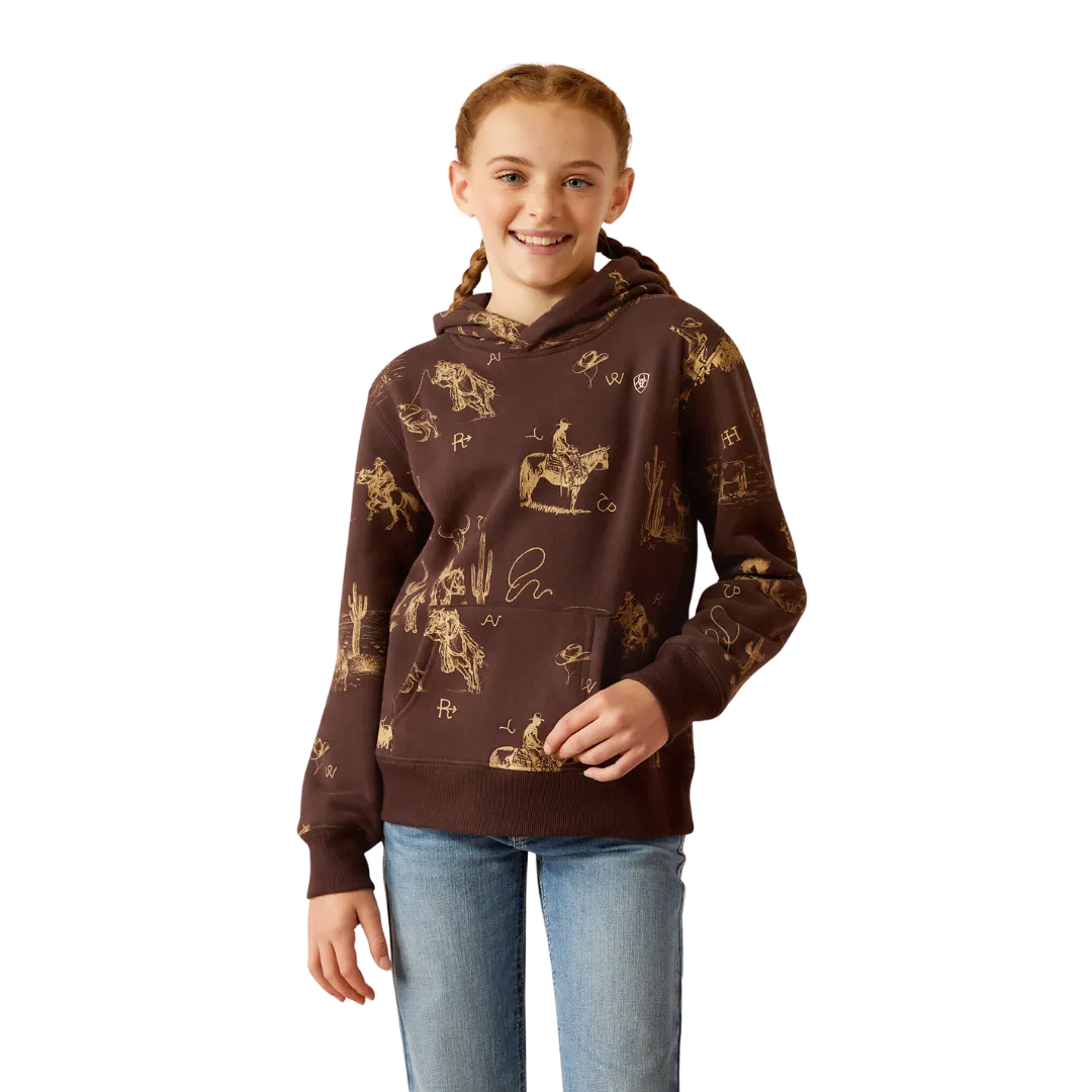 Ariat Kid's Ranch Scene Ranchin Print Hoodie