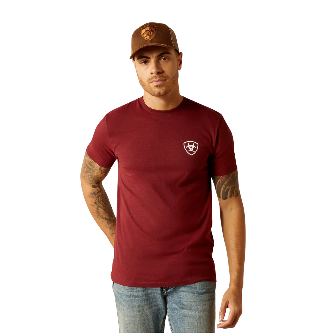 Ariat Men's Eagle and Snake Crimson Black Heather T Shirt