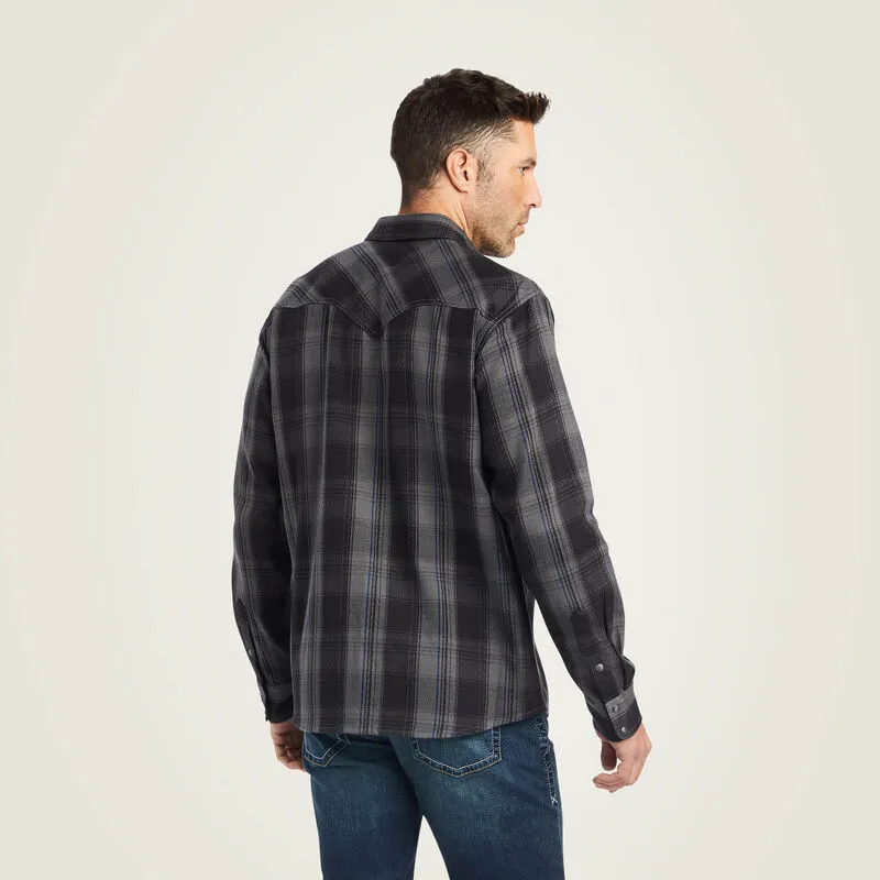 Ariat® Men's "Herrold Retro" Snap Long Sleeve Western Shirt - Black Plaid