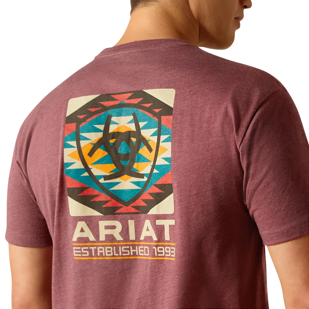 Ariat Men's Serape Burgundy Tee Shirt