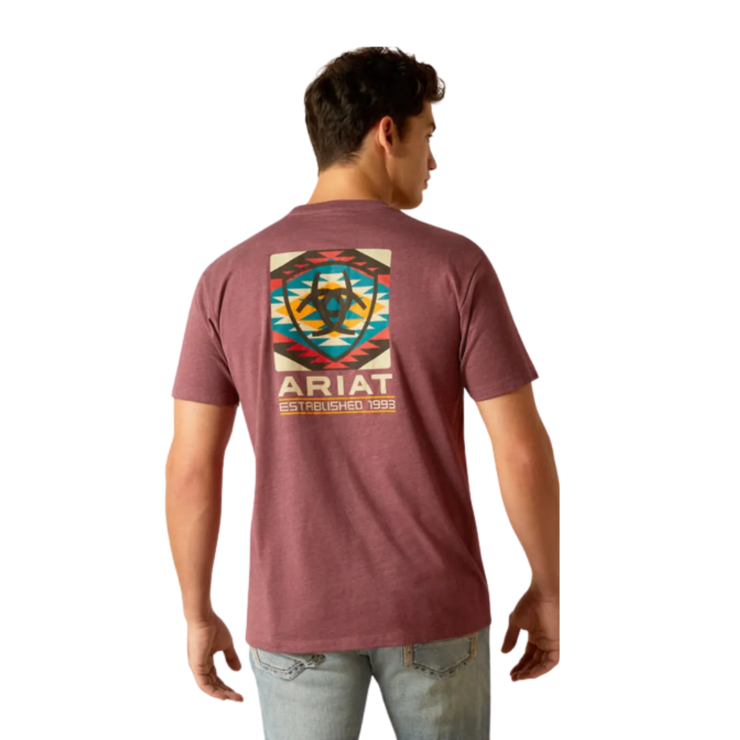 Ariat Men's Serape Burgundy Tee Shirt