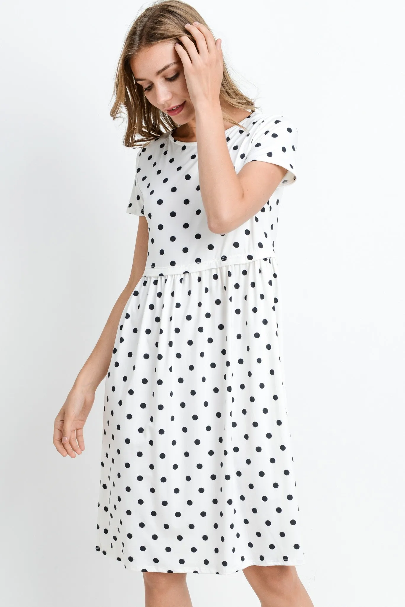 Bailey Polka Dot Dress in Ivory