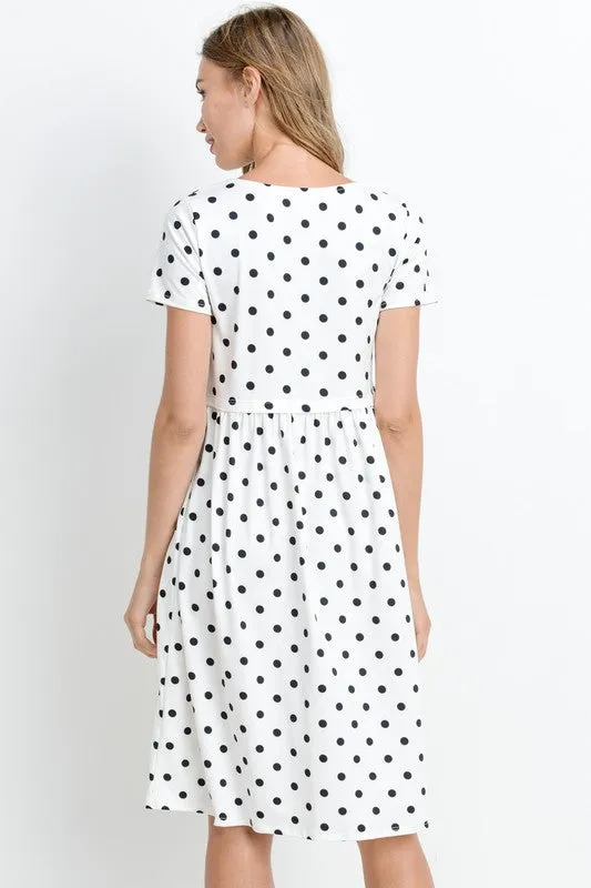 Bailey Polka Dot Dress in Ivory