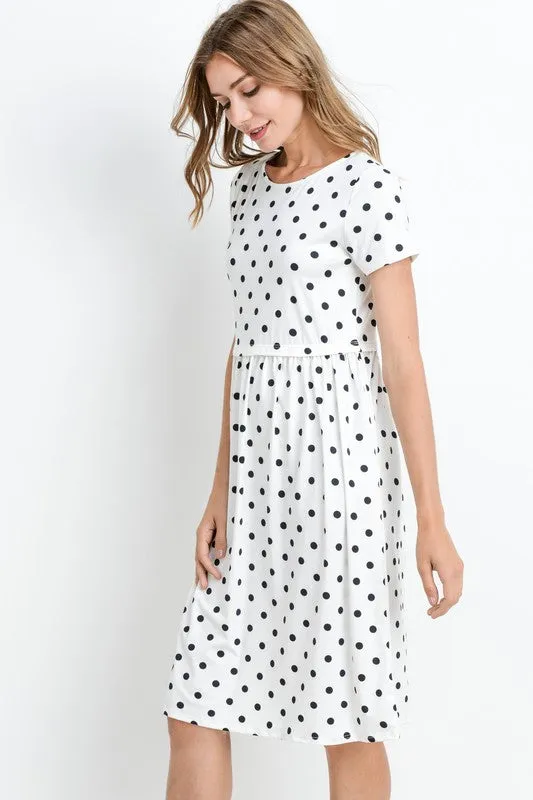 Bailey Polka Dot Dress in Ivory