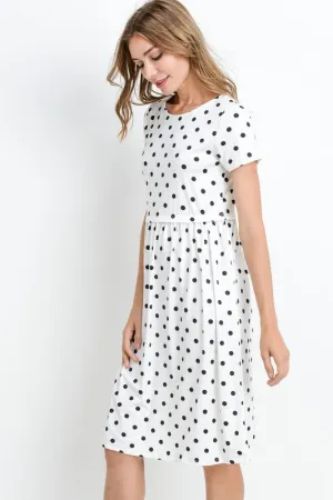 Bailey Polka Dot Dress in Ivory