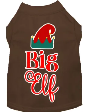 Big Elf Screen Print Dog Shirt Brown Xxl