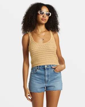 Billabong Hot Shot Crochet Tank Top - HEMP 2