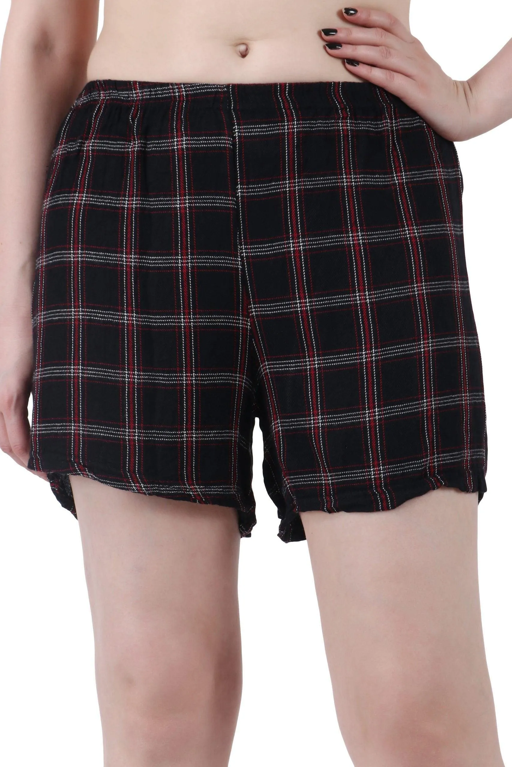 Black Checked Shorts