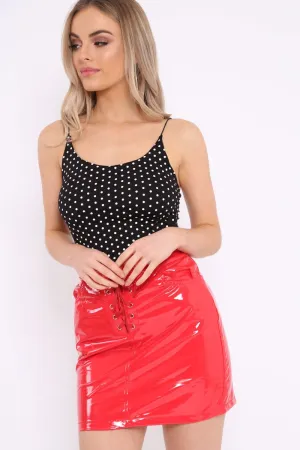 Black Polka Dot Crop Top - Synove