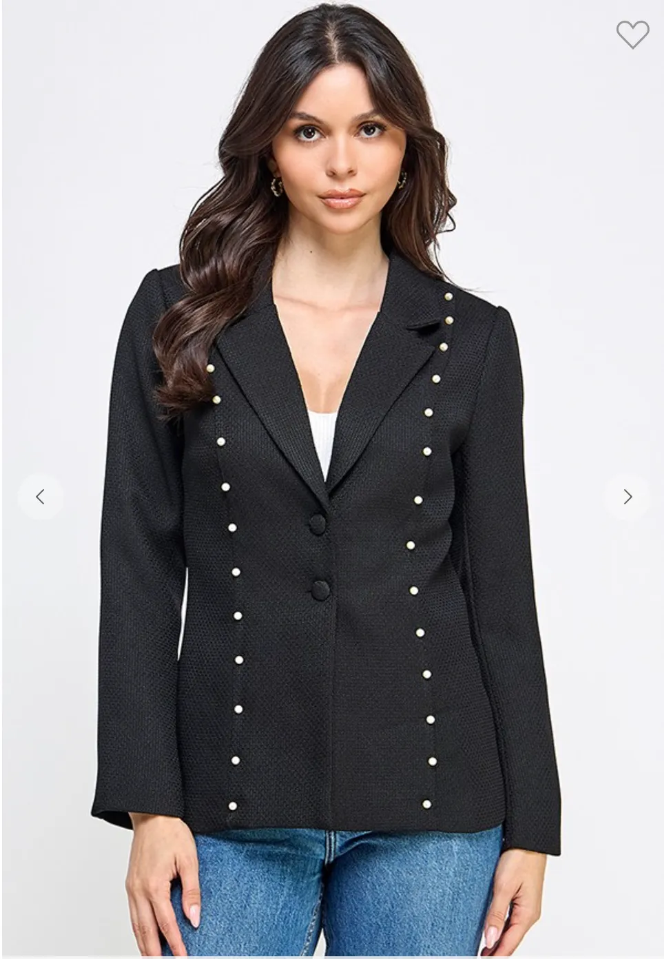 Black with Pearl Tweed Blazer