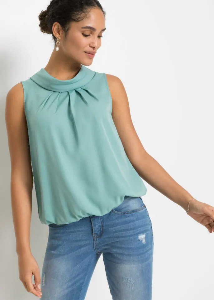 Bodyflirt Recycled Polyester Blouse Top, Green