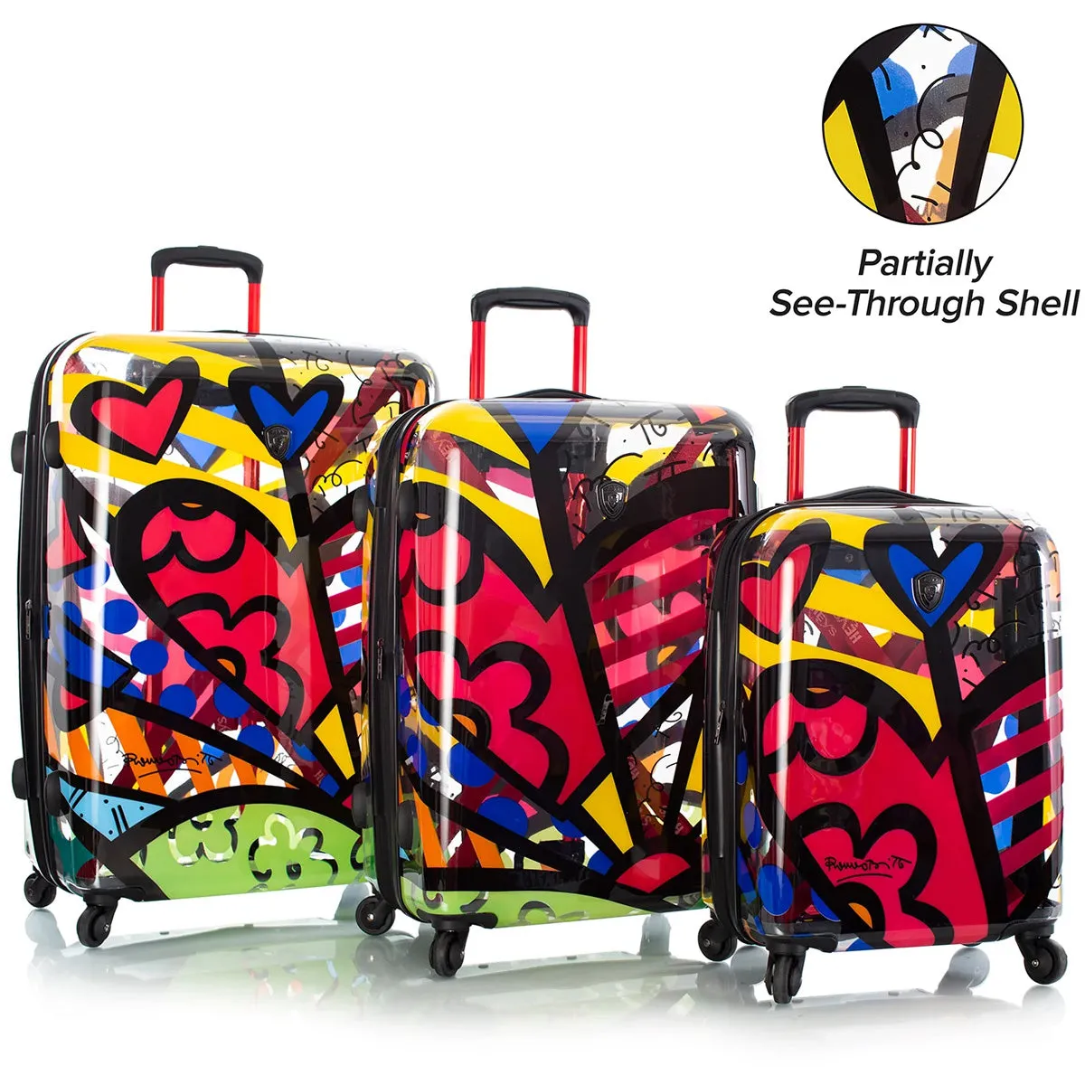 Britto A New Day TRANSPARENT 3pc Spinner Luggage Set