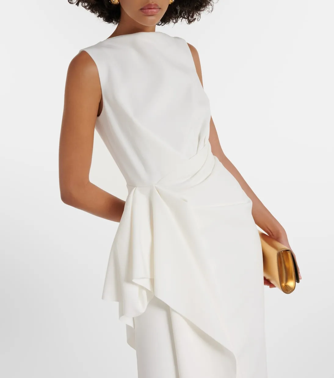 Calatrava midi dress in Roksanda crepe, white