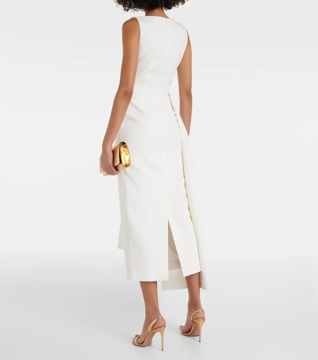 Calatrava midi dress in Roksanda crepe, white