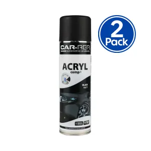 CAR-REP Professional Automotive Matt Acrylic Aerosol 500ml Black x 2 Pack