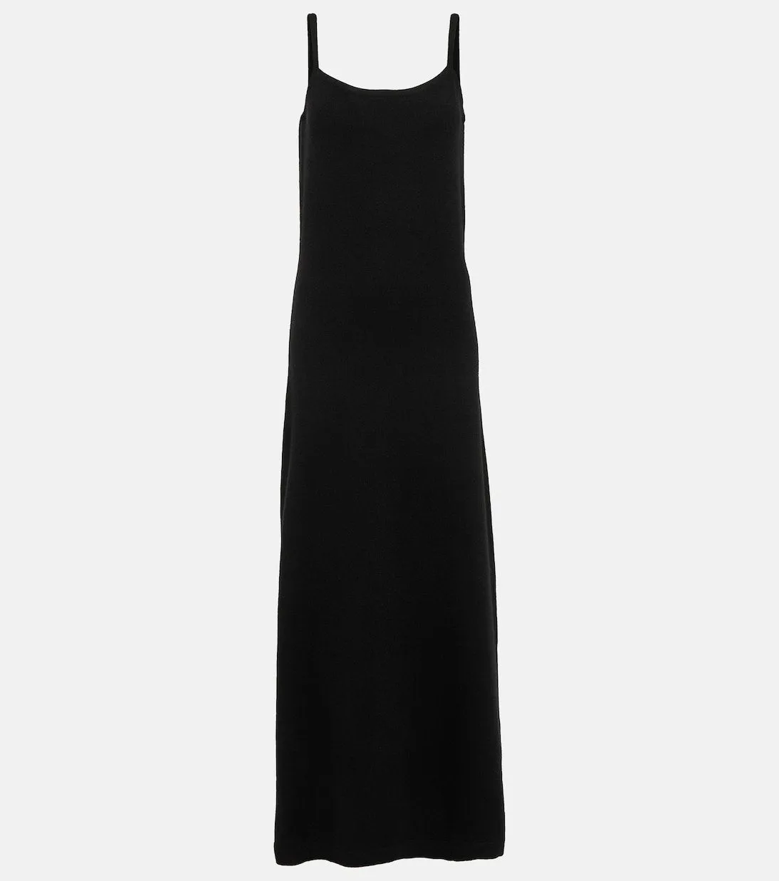 Cashmere maxi dress with Toteme scarf, black