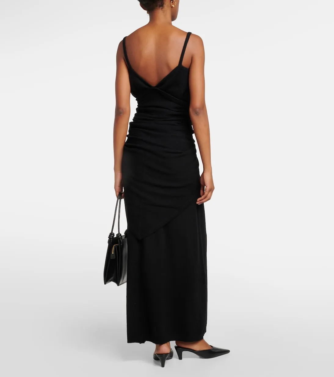 Cashmere maxi dress with Toteme scarf, black