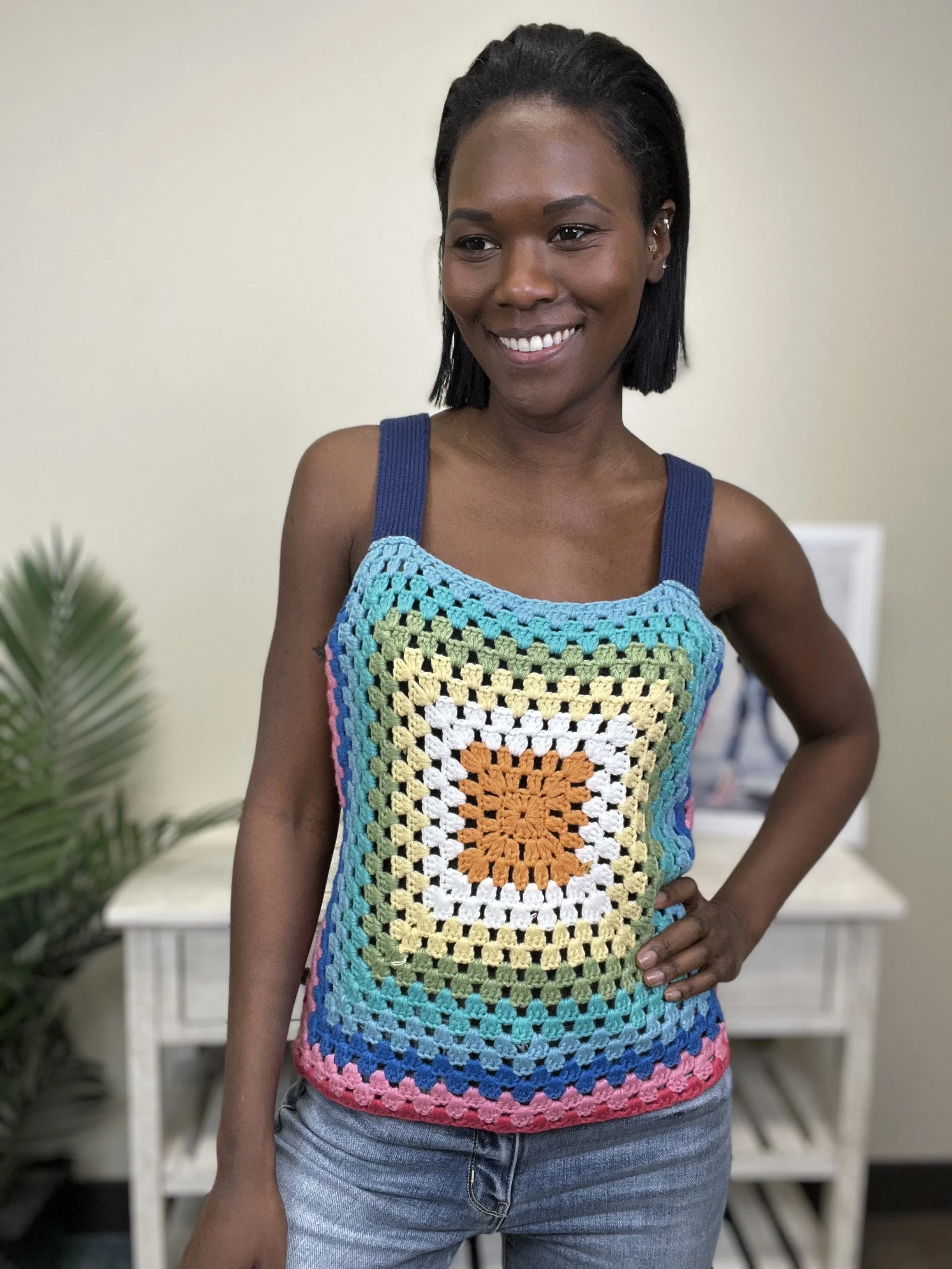 Chasing Rainbows Crochet Tank Top