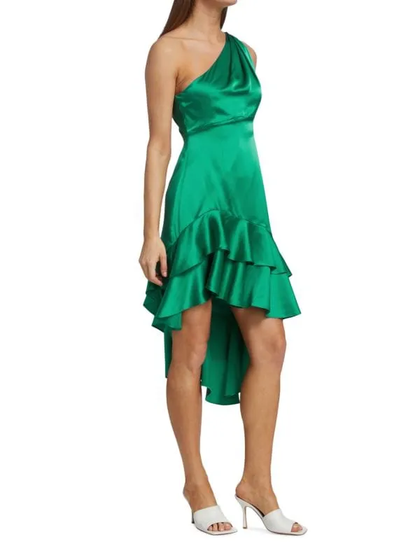 Cinq à Sept one-shoulder cocktail dress colina, jade