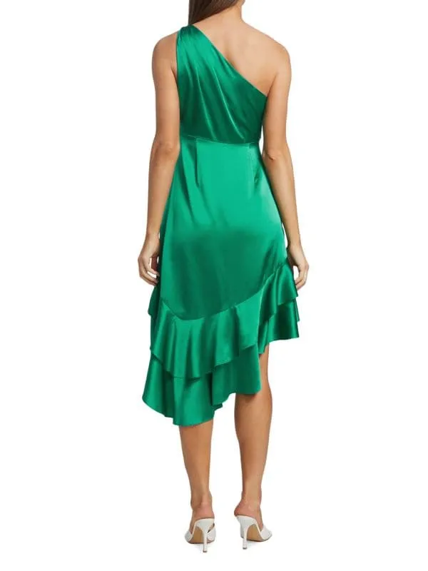 Cinq à Sept one-shoulder cocktail dress colina, jade