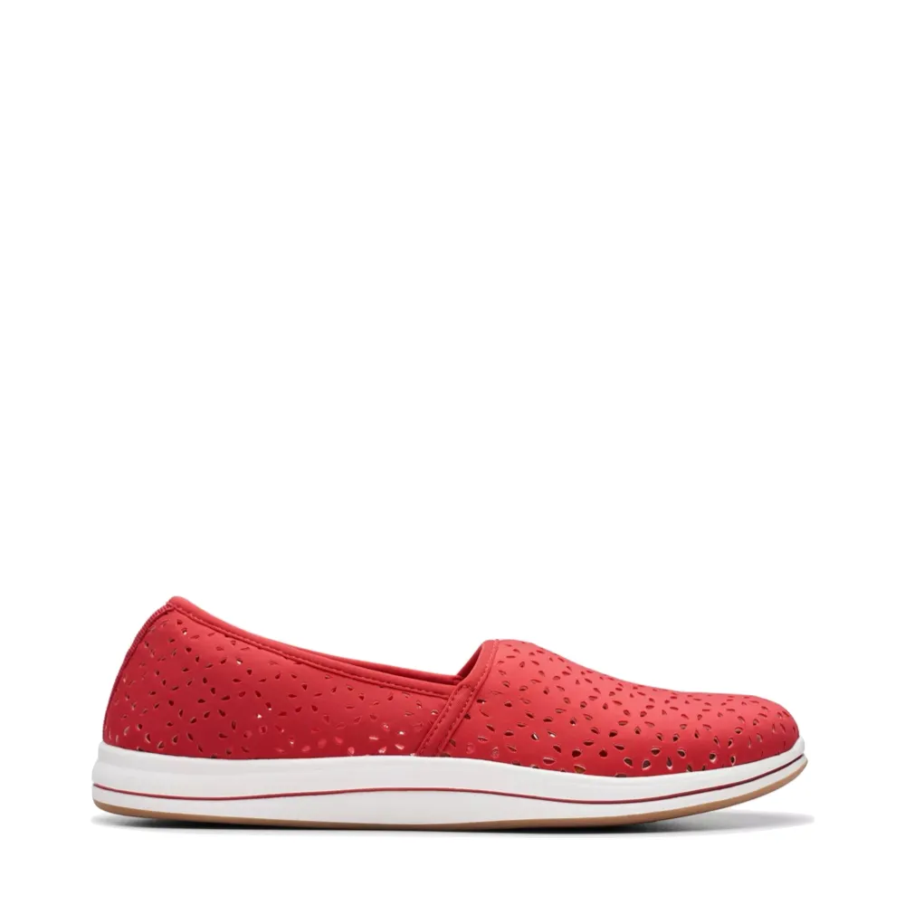 Clarks Women's Breeze Emily Perfed Slip On in Cherry