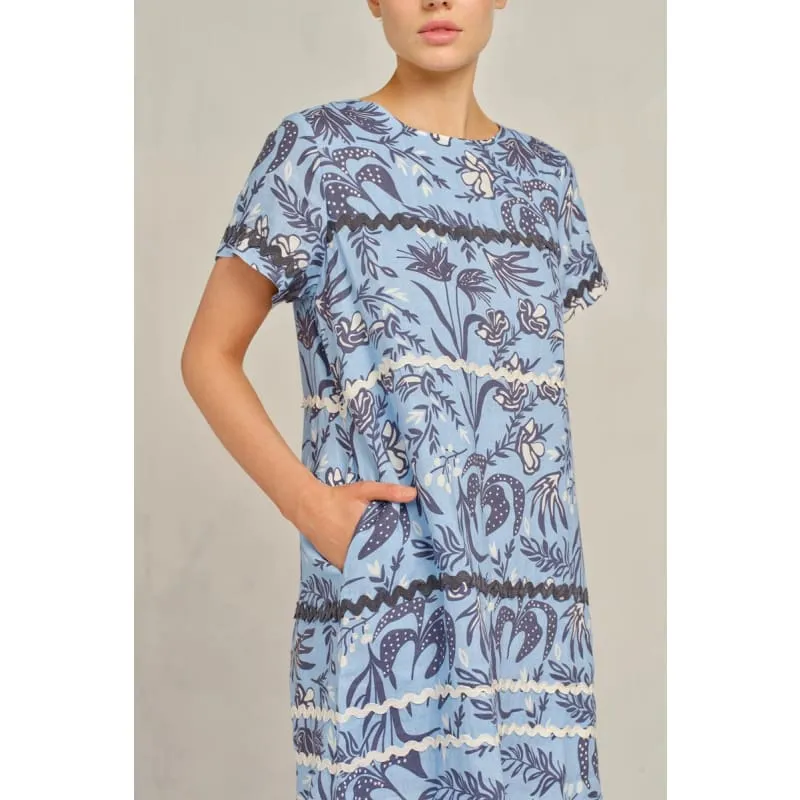 Claudette Wave Dress | Cornflower