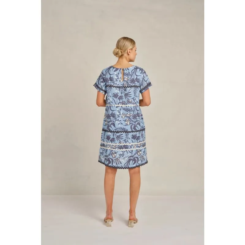 Claudette Wave Dress | Cornflower