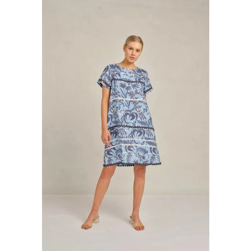 Claudette Wave Dress | Cornflower