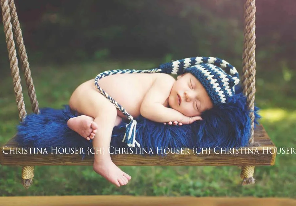 Cobalt Blue Mongolian Faux Fur Photography Prop Rug Newborn Baby Toddler