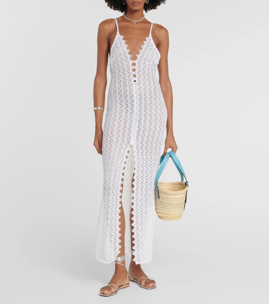 Crochet beach dress. Missoni Mare, white