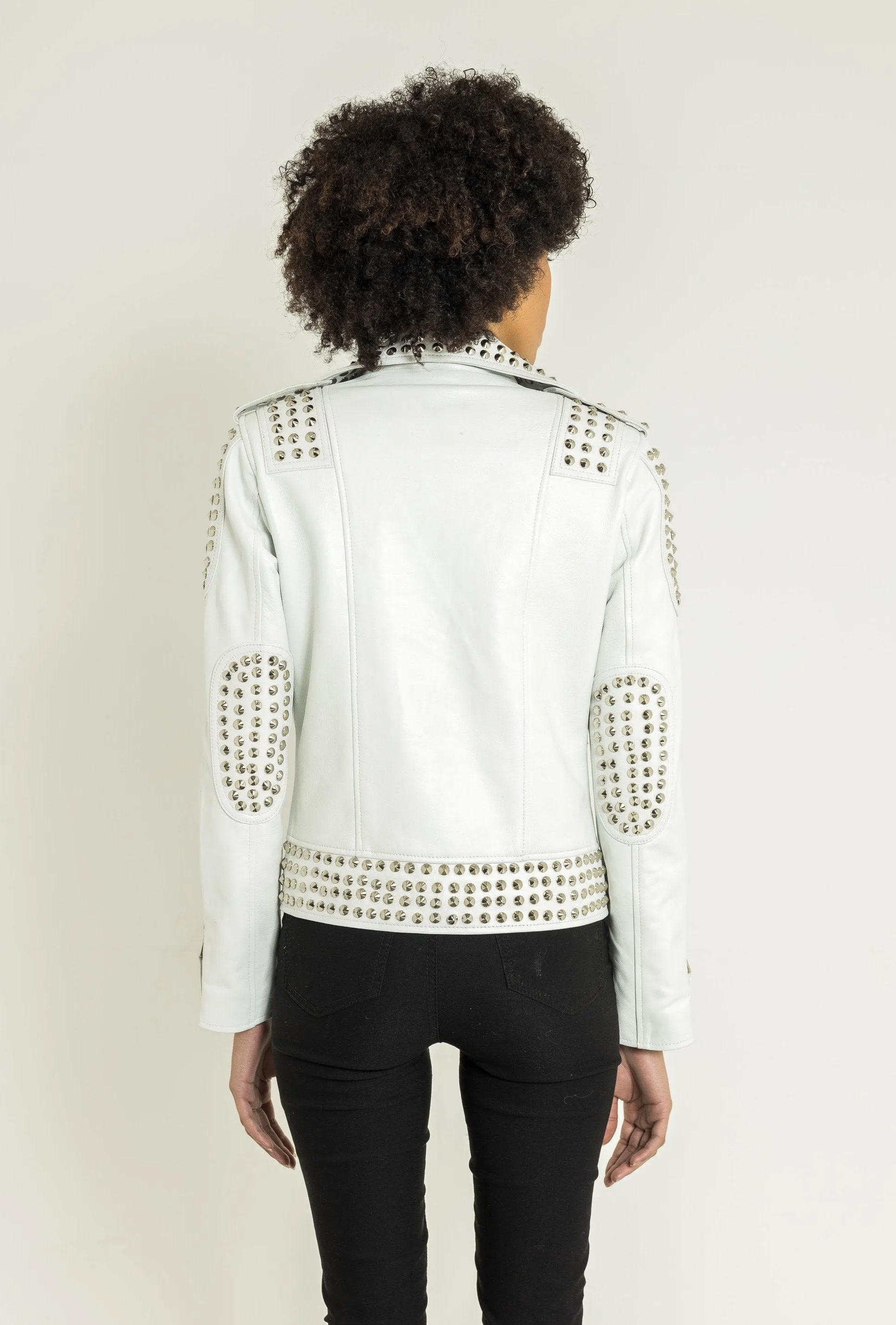 CRYSTAL Biker Studs | Blanc