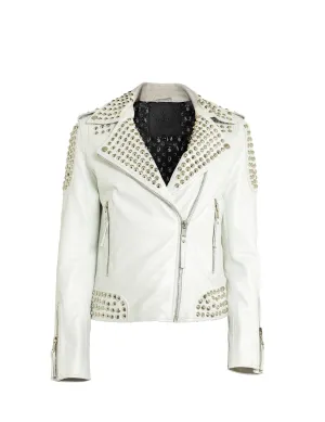 CRYSTAL Biker Studs | Blanc