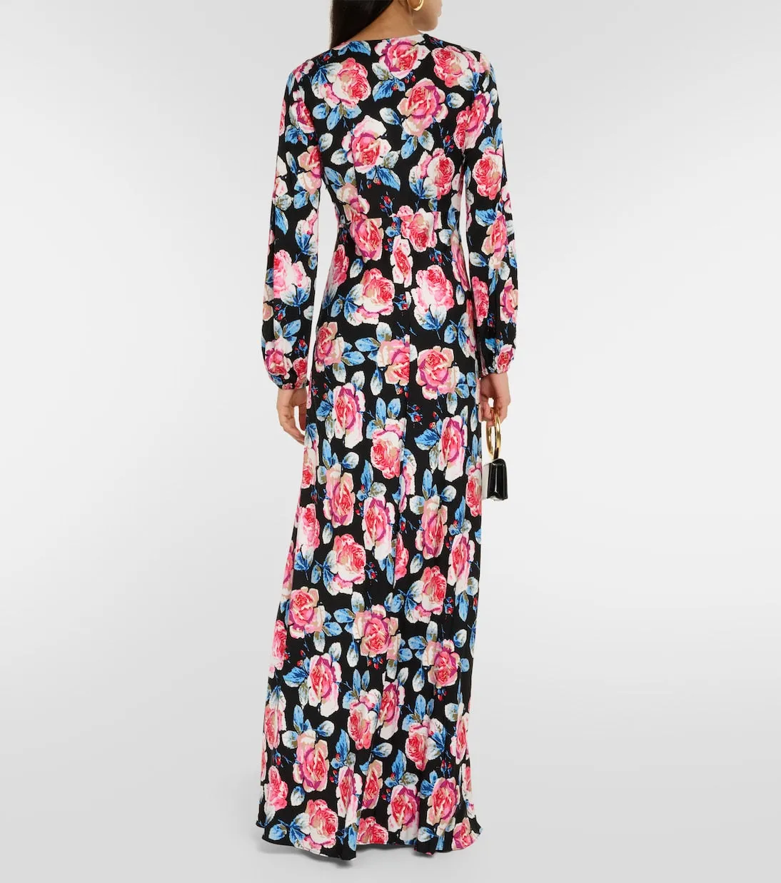 Diane Von Furstenberg Diane Von Furstenberg Floral Print Satin Maxi Dress, Pink