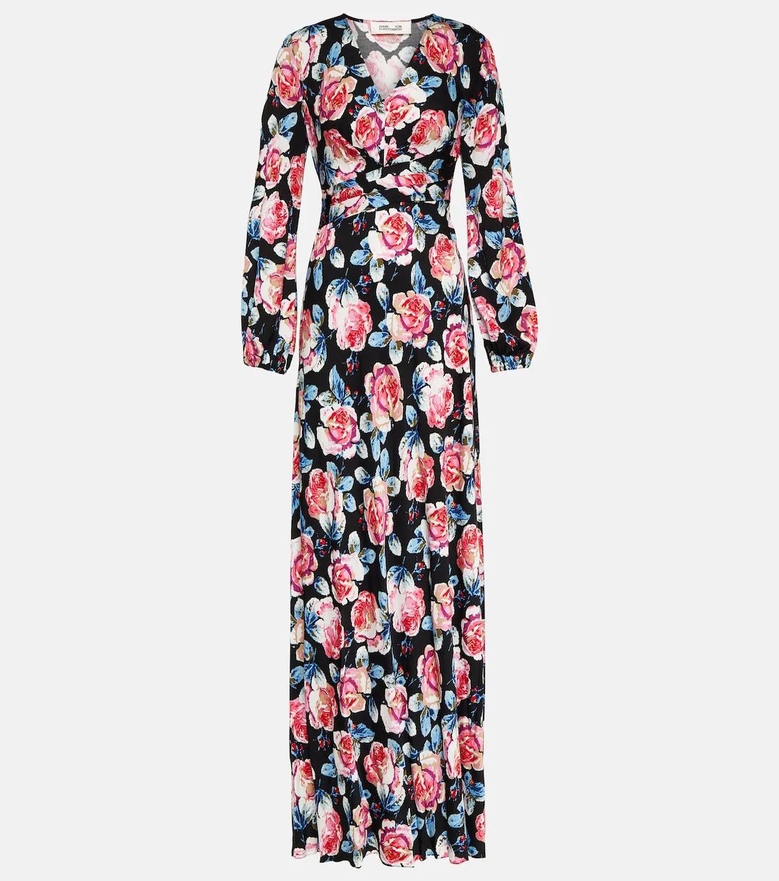 Diane Von Furstenberg Diane Von Furstenberg Floral Print Satin Maxi Dress, Pink