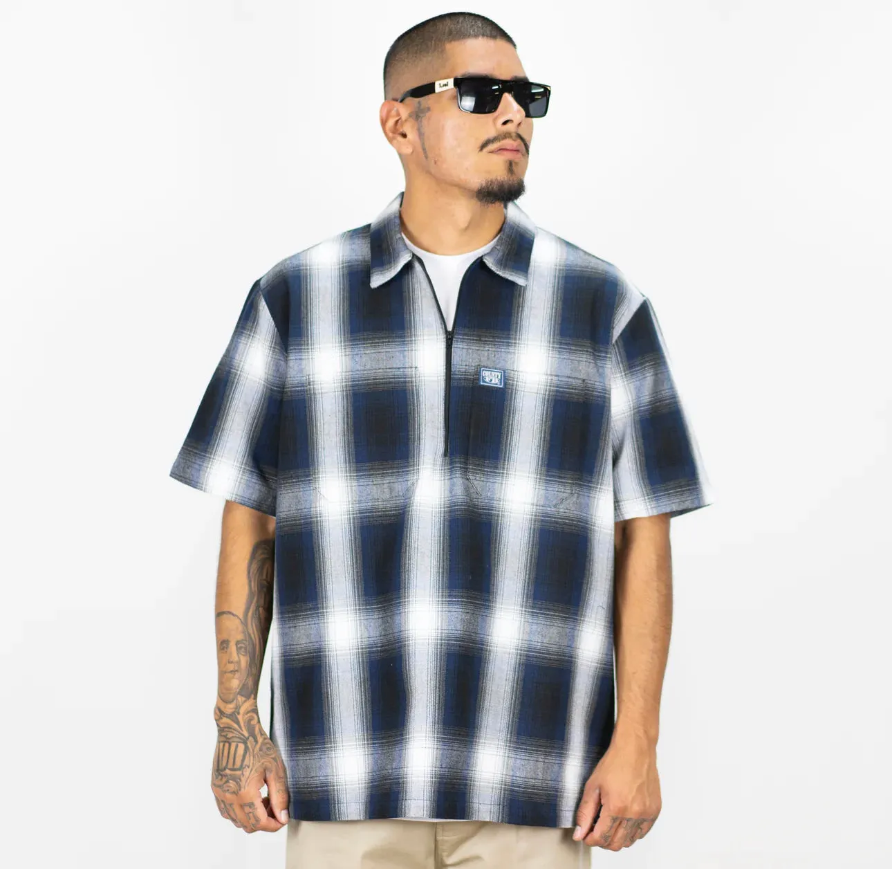 FB County Short Sleeve Checker Zip Shirt