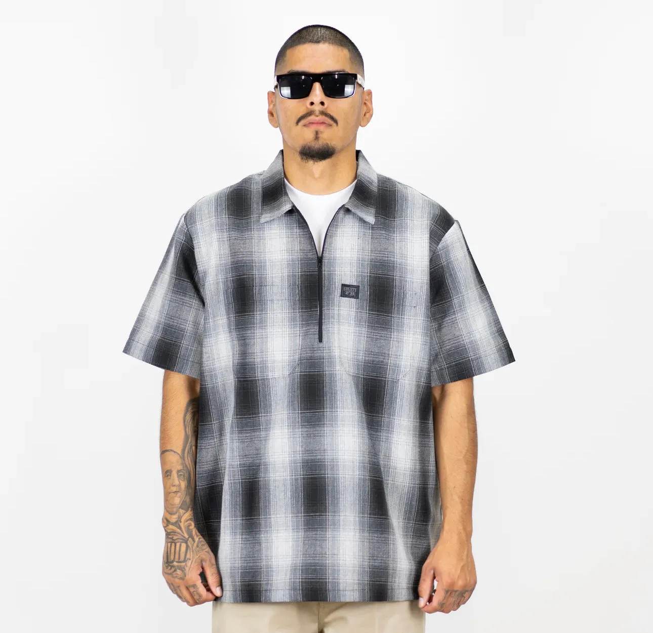 FB County Short Sleeve Checker Zip Shirt